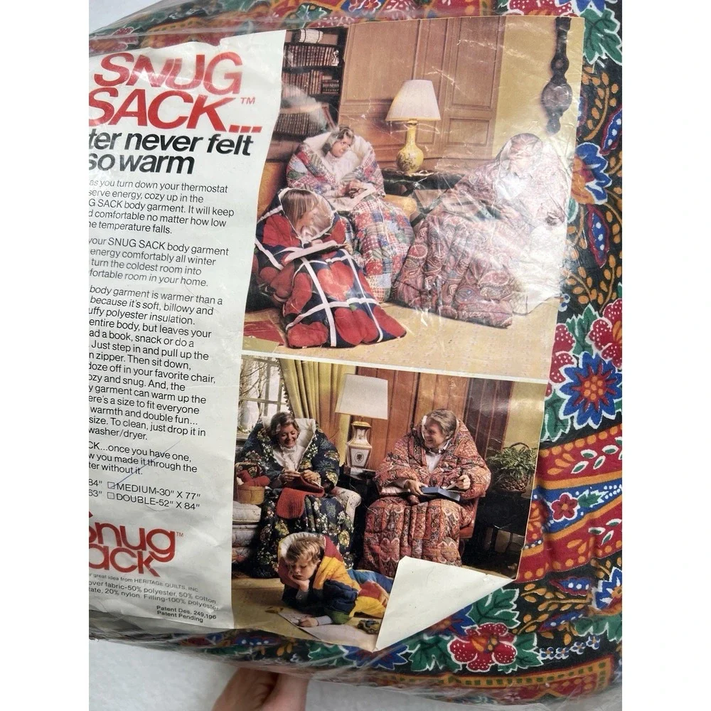 Vintage Snug Sack Hibernator Medium Heritage Quilts‎ Wearable Sleeping Bag 1970s